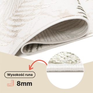 Chodnik Crystal Beżowy Zielony Liście
