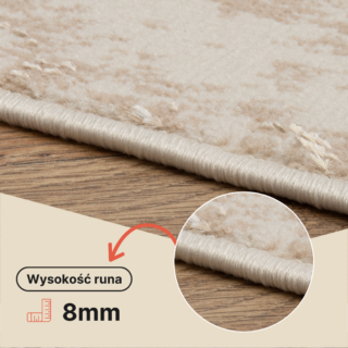 Dywan Crystal Brązowy Beżowy Marmur Efekt 3D