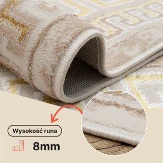 Dywan Ares Złoty Beżowy Ramka Abstrakcyjny