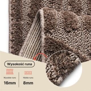 Dywan Linea 3D Taupe Patchwork