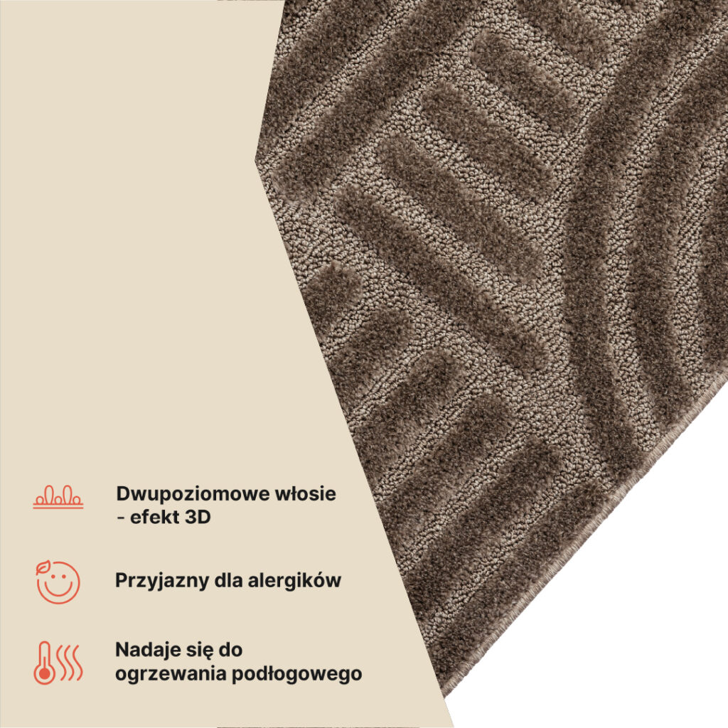Dywan Linea 3D Taupe Patchwork