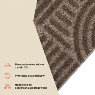 Dywan Linea 3D Taupe Patchwork