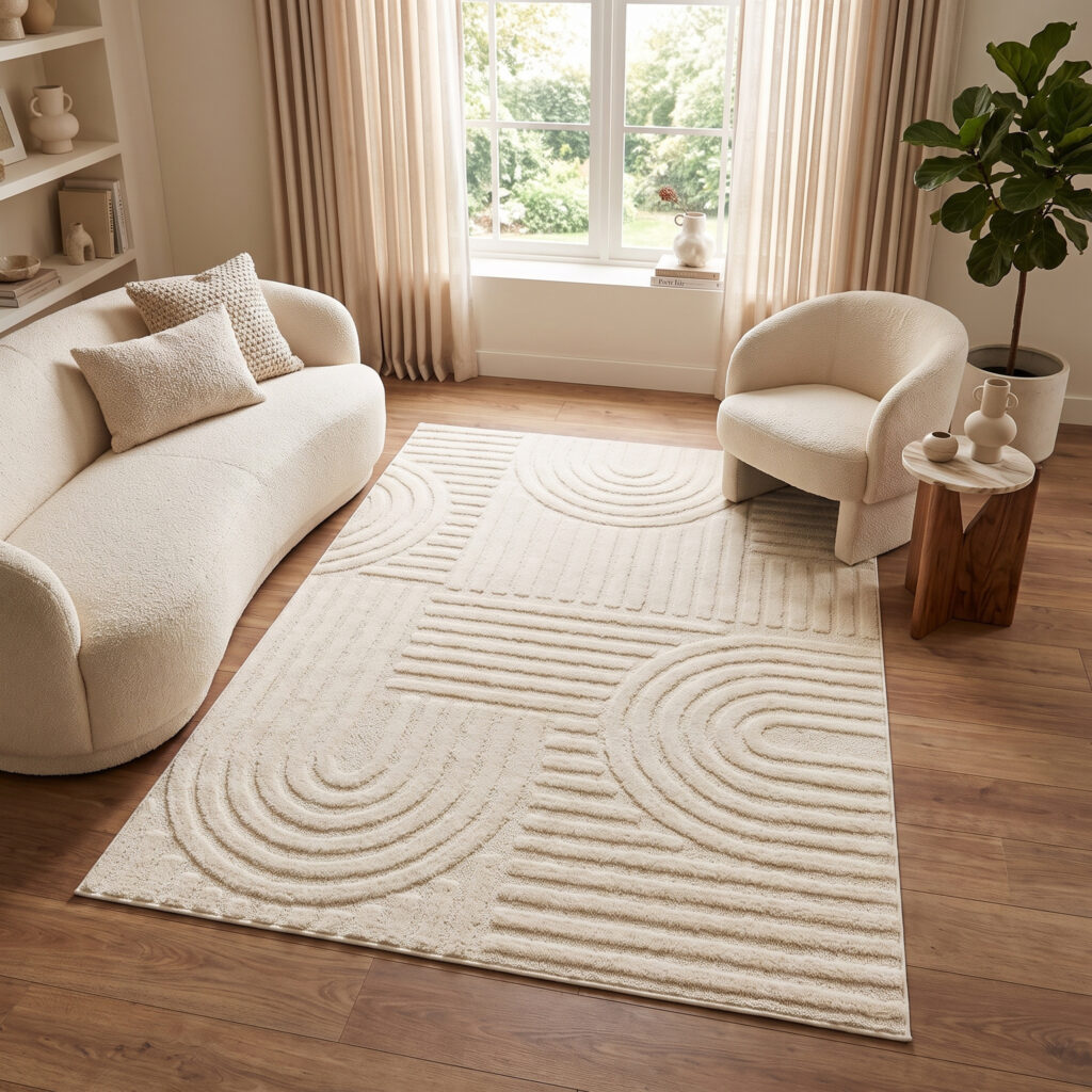 Dywan Linea 3D Kremowy Patchwork