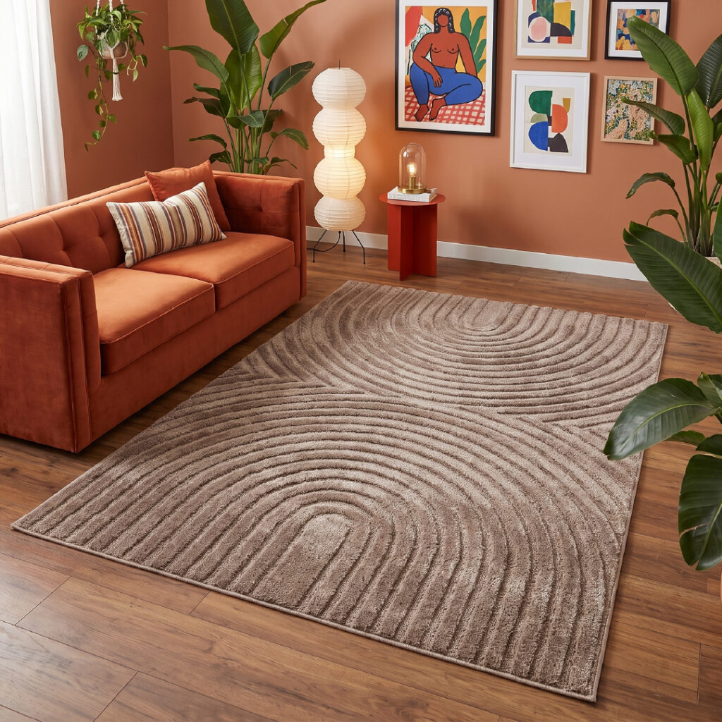 Dywan Linea 3D Taupe Łuki