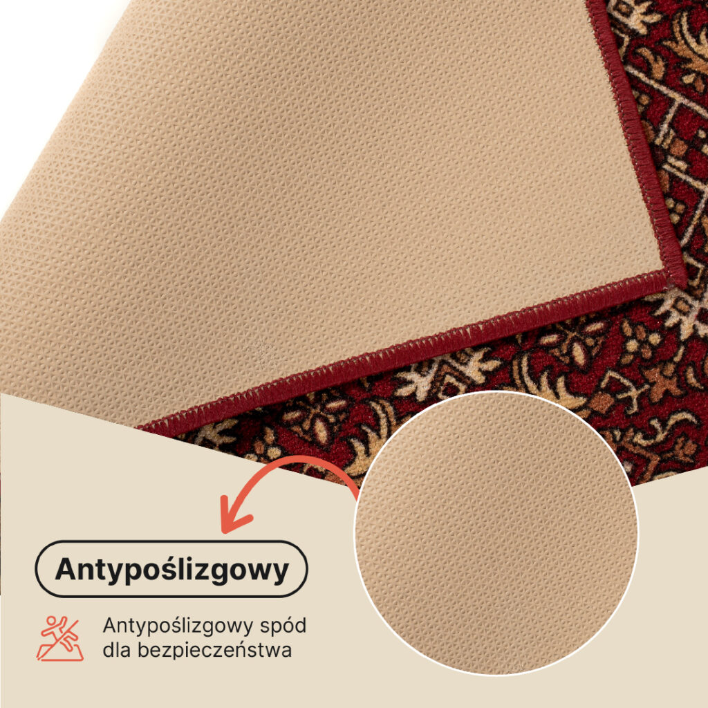 Chodnik Antypoślizgowy Czerwony Orientalny
