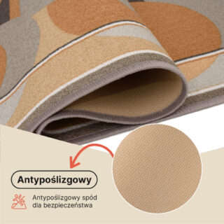Chodnik Antypoślizgowy Brązowy Szary Półkola