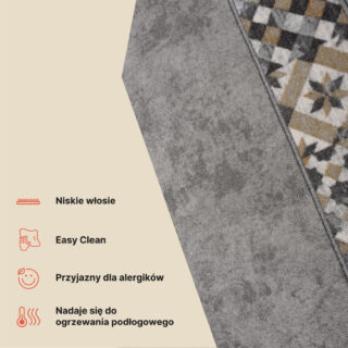 Chodnik Antypoślizgowy Szary Mozaika