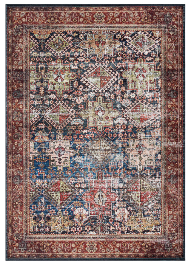 Dywan Ispahan Bordowy Granatowy Vintage
