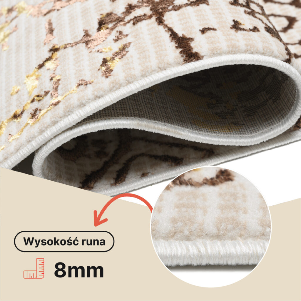 Dywan Golden Kremowy Złoty Patchwork