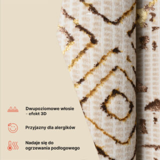 Dywan Golden Kremowy Złoty Patchwork
